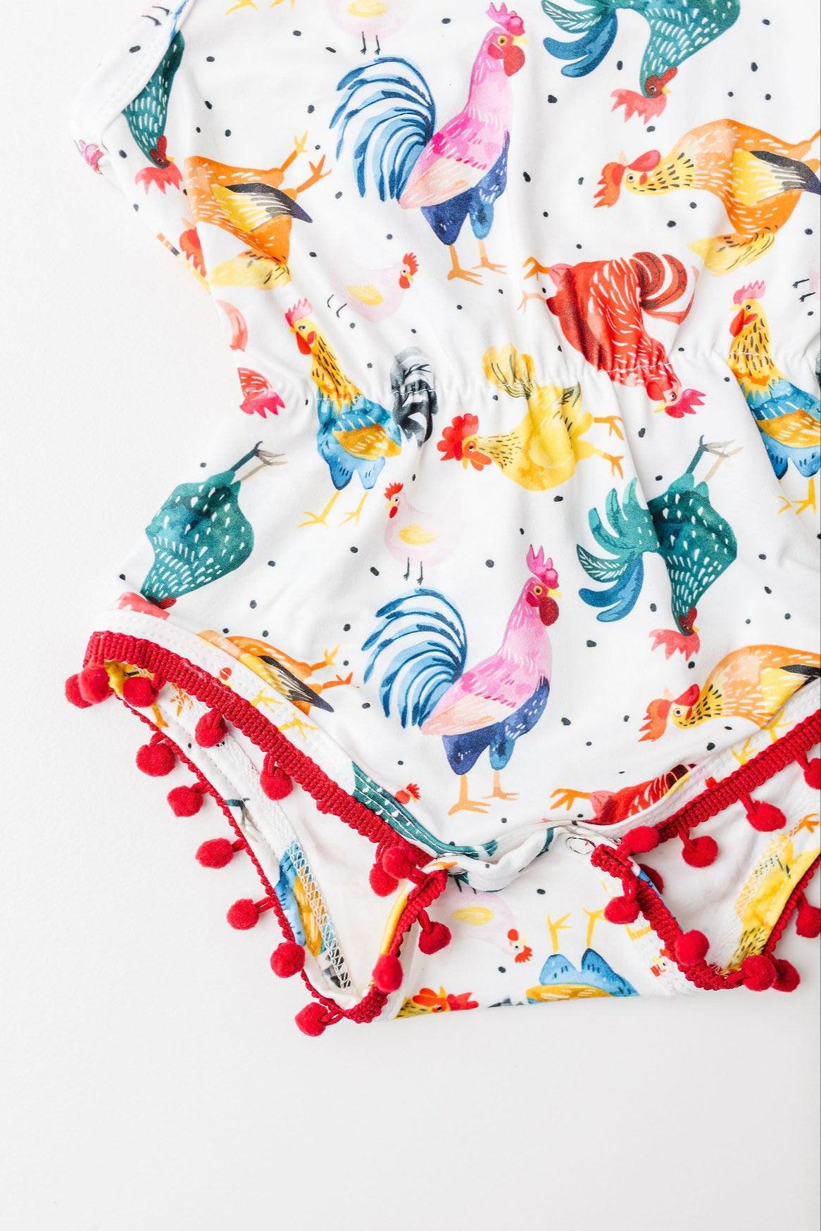 Rooster Pom Pom Romper-dogsvalley ®