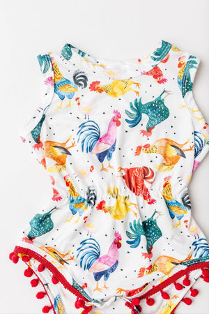 Rooster Pom Pom Romper-dogsvalley ®