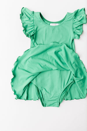 Kelly Green S/S Twirl Leotard-dogsvalley ®