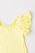 Yellow S/S Flutter Sleeve Leotard-dogsvalley ®