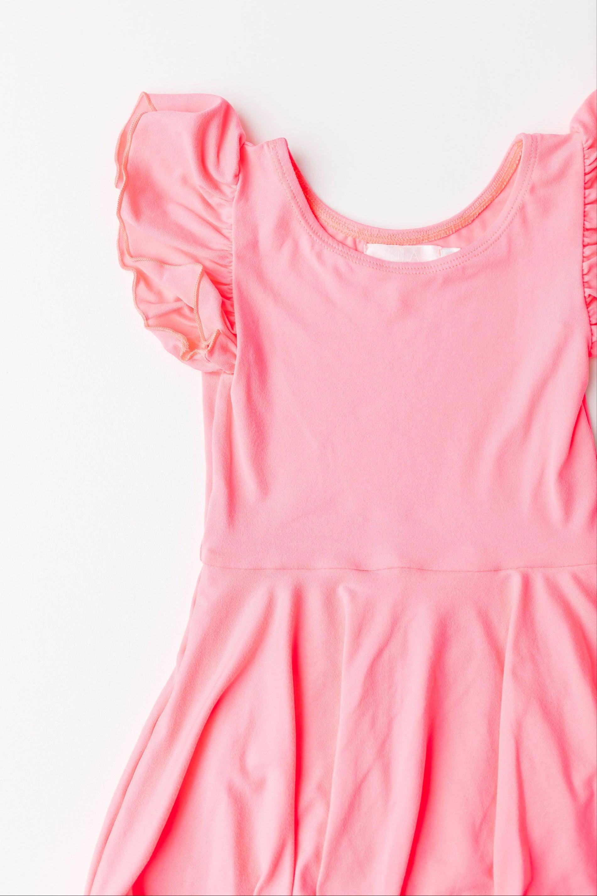 Neon Pink S/S Twirl Leotard-dogsvalley ®