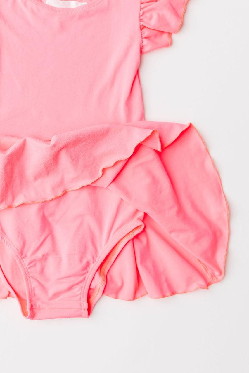 Neon Pink S/S Twirl Leotard-dogsvalley ®