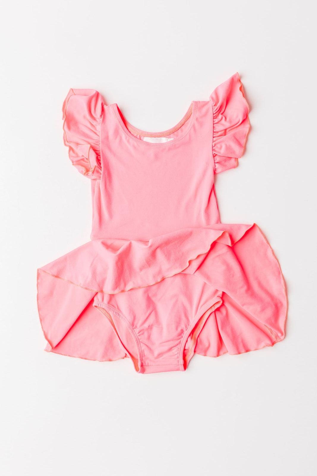 Neon Pink S/S Twirl Leotard-dogsvalley ®