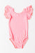 Neon Pink S/S Flutter Sleeve Leotard-dogsvalley ®