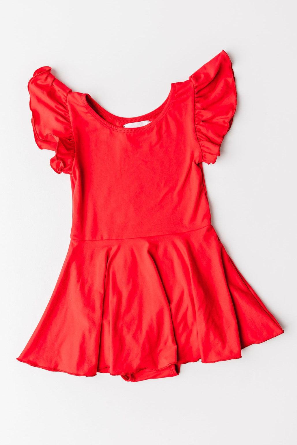 Red S/S Twirl Leotard-dogsvalley ®