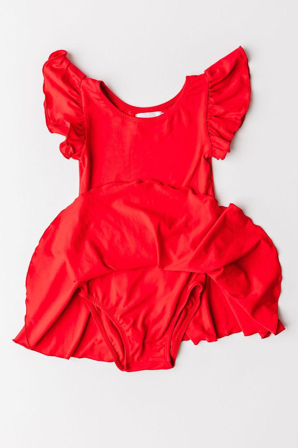 Red S/S Twirl Leotard-dogsvalley ®