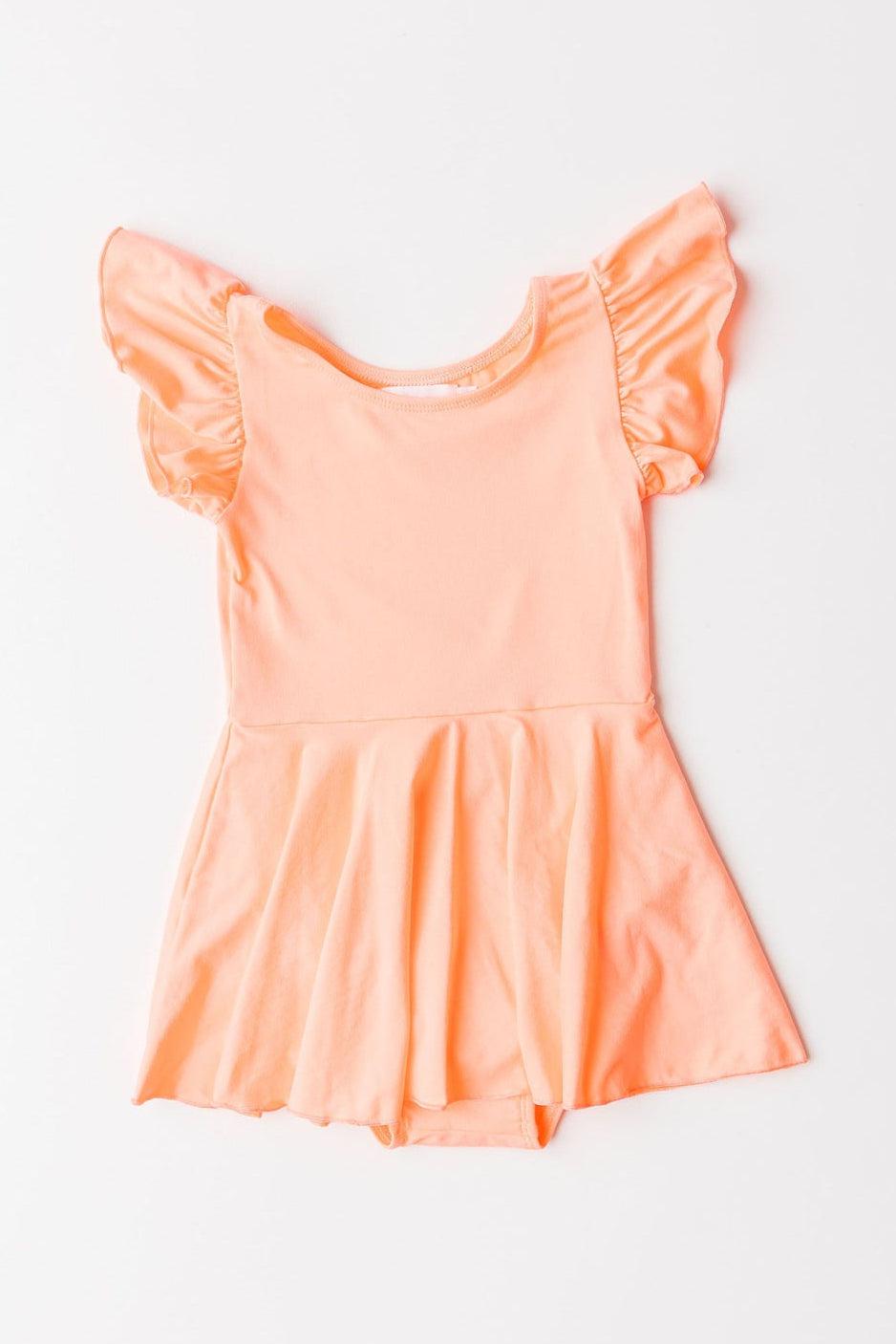 Neon Coral S/S Twirl Leotard-dogsvalley ®