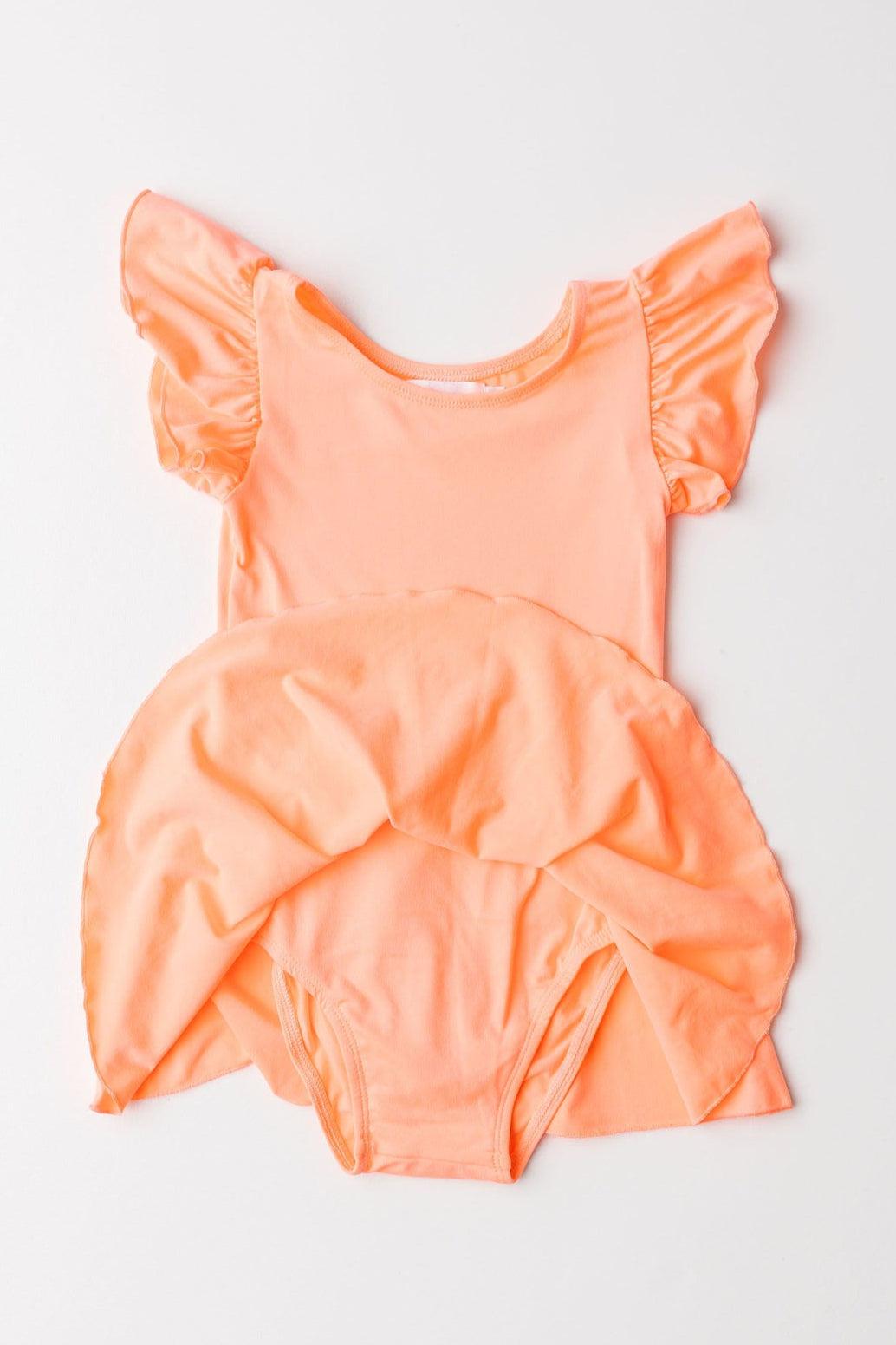 Neon Coral S/S Twirl Leotard-dogsvalley ®