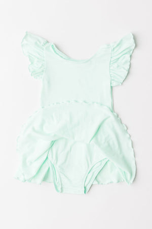 Pastel Green S/S Twirl Leotard-dogsvalley ®