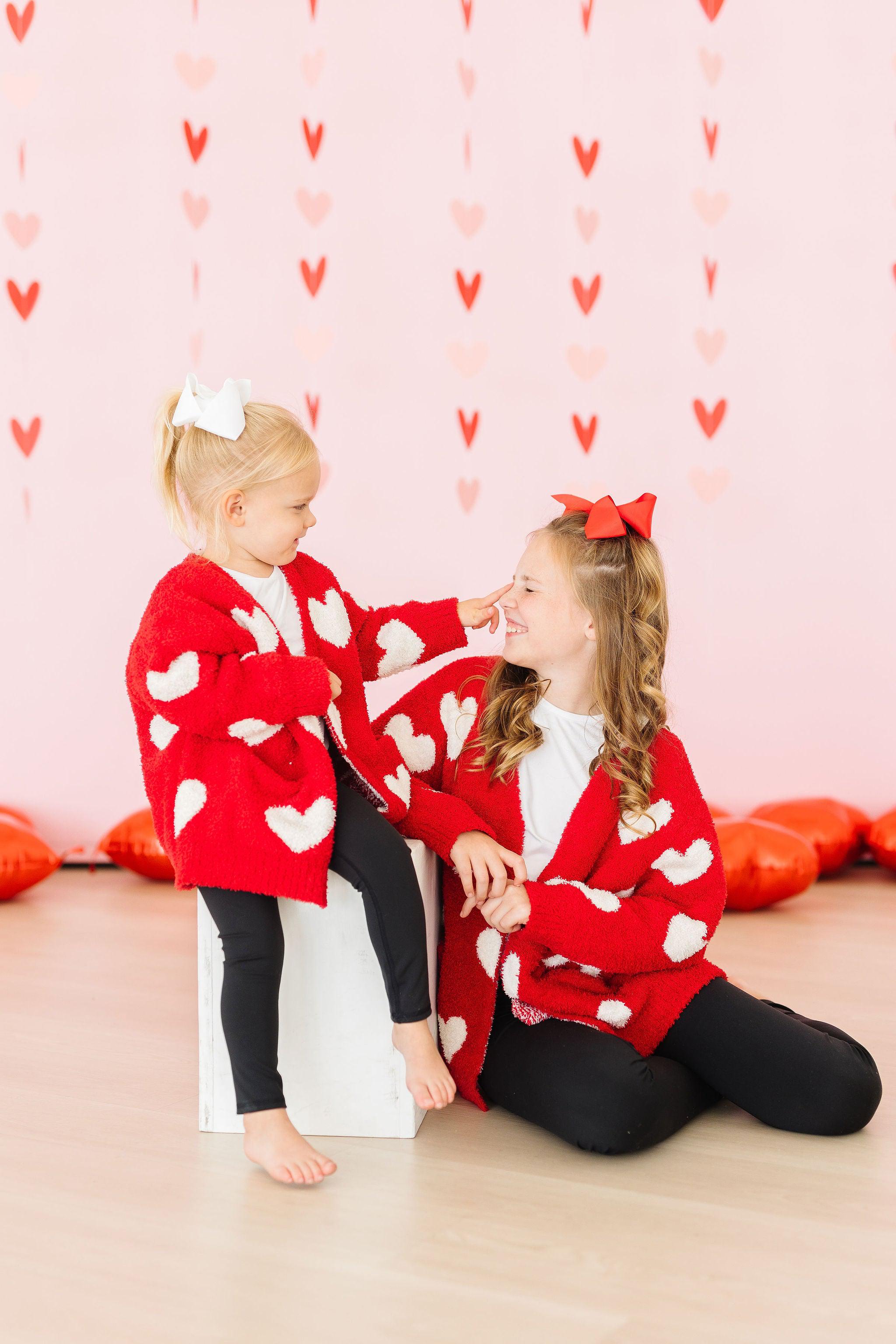 Red/Coconut Heart Cozy Cardigan-dogsvalley ®