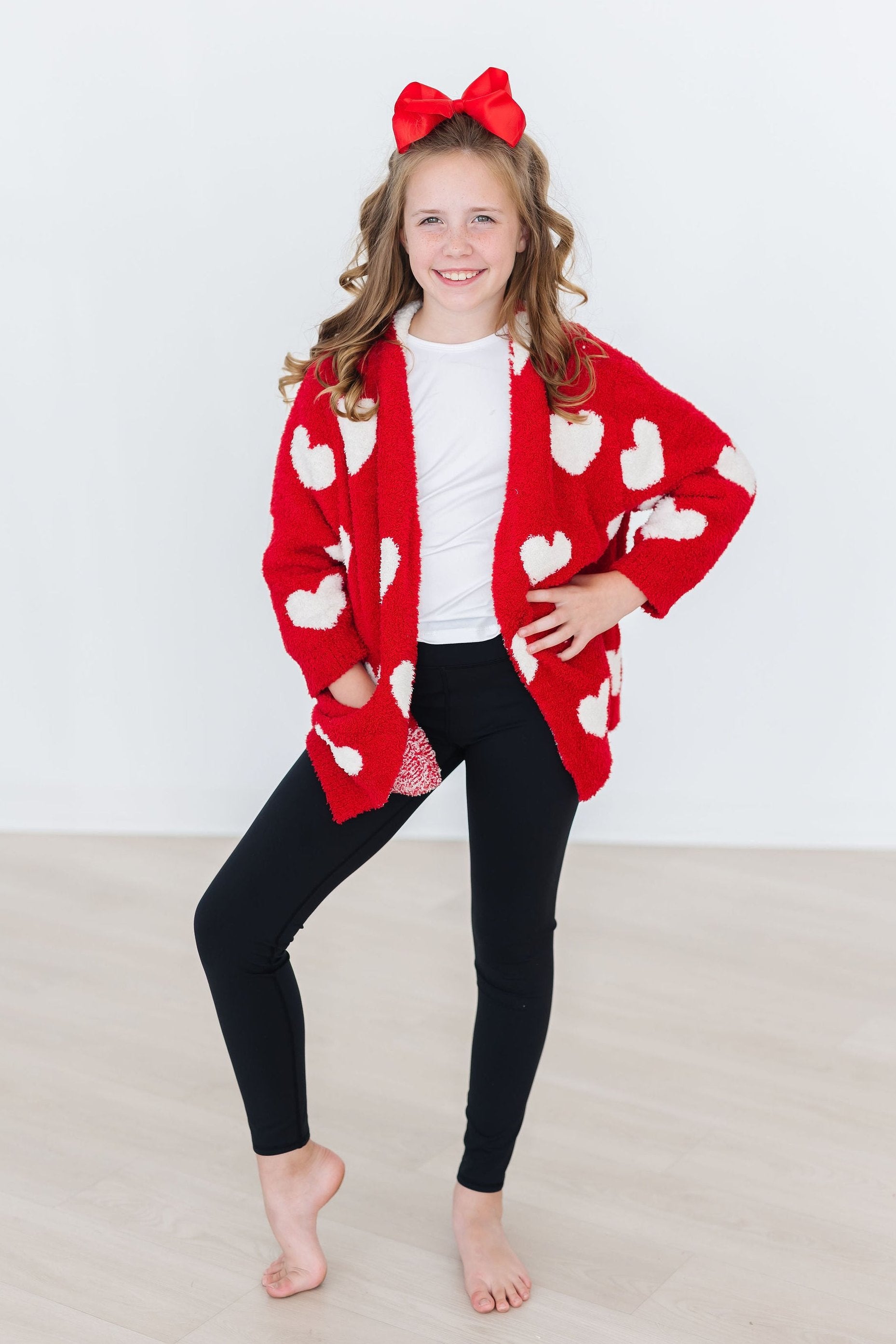 Red/Coconut Heart Cozy Cardigan-dogsvalley ®