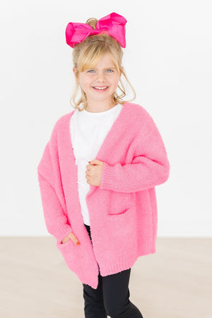 Bright Pink Cozy Cardigan-dogsvalley ®