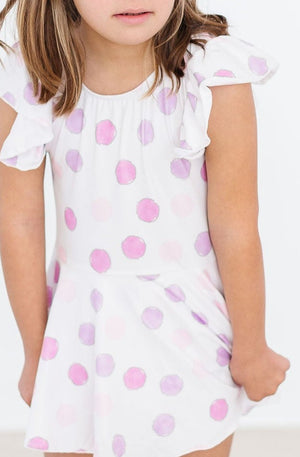 Pastel Polka Dot S/S Twirl Leotard-dogsvalley ®