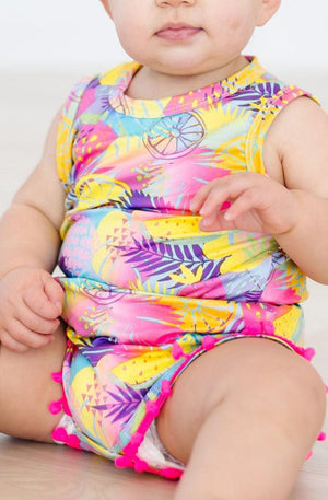 Tropical Glow Pom Pom Romper-dogsvalley ®