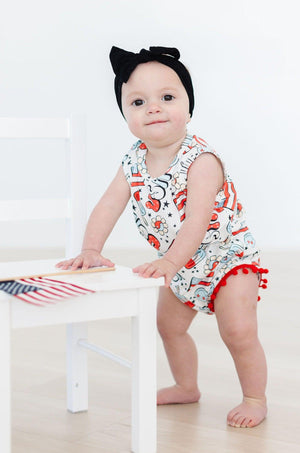 Star Spangled Cutie Pom Pom Romper-dogsvalley ®