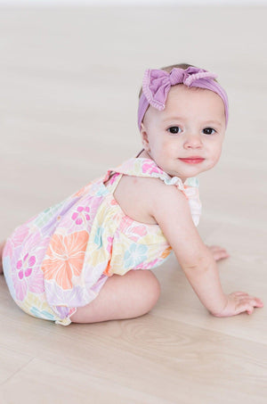 SALE Hibiscus Floral Ruffle Cross Back Romper-dogsvalley ®