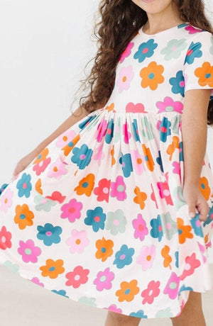 Retro Floral S/S Pocket Twirl Dress-dogsvalley ®