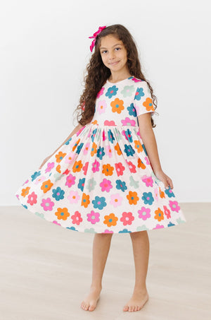 Retro Floral S/S Pocket Twirl Dress-dogsvalley ®