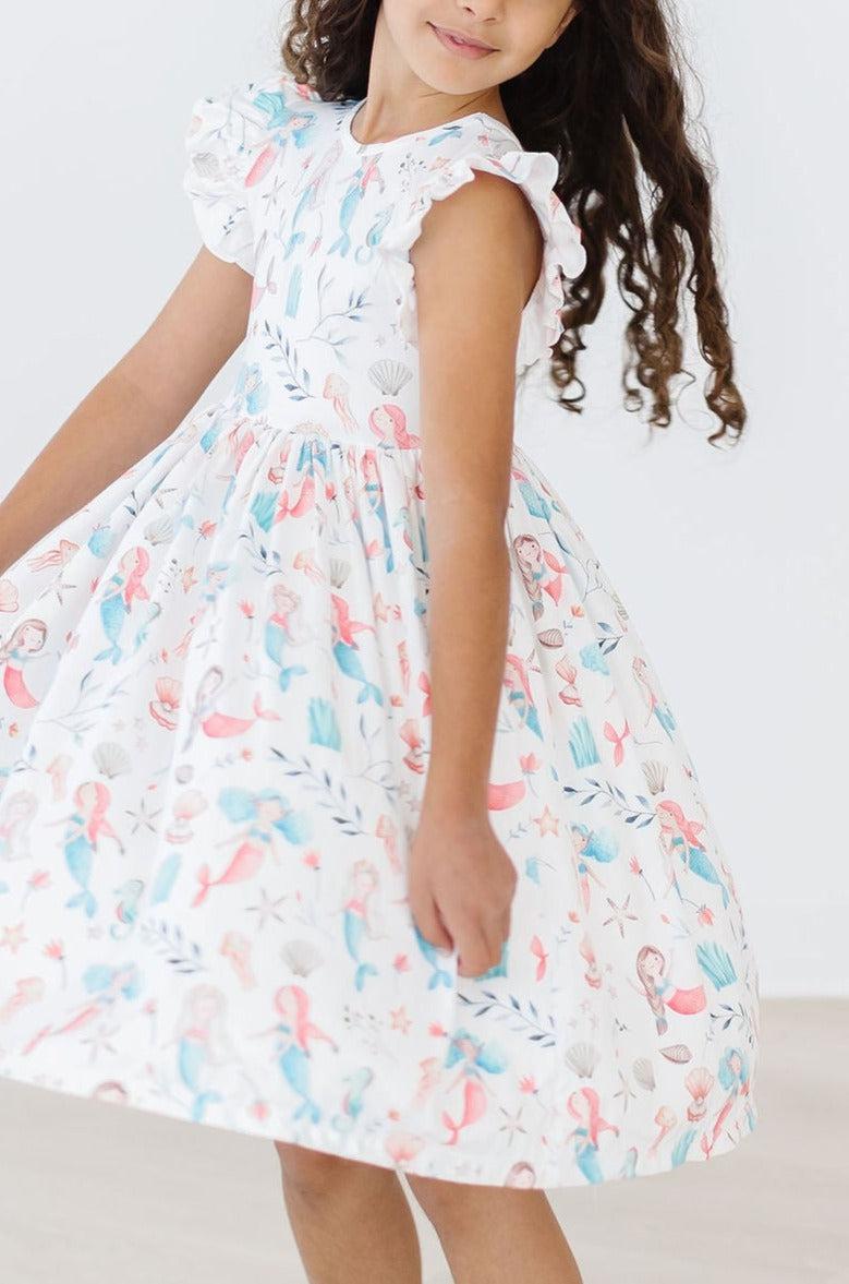 Mermaid Friends Flutter Sleeve Twirl Dress-dogsvalley ®