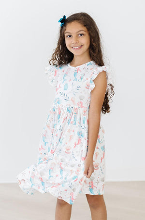 Mermaid Friends Flutter Sleeve Twirl Dress-dogsvalley ®