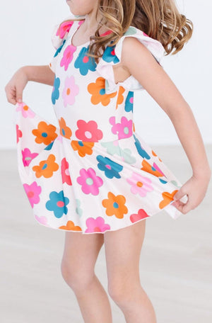 Retro Floral S/S Twirl Leotard-dogsvalley ®