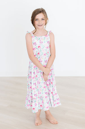 SALE Watercolor Floral Ruffle Maxi Dress-dogsvalley ®