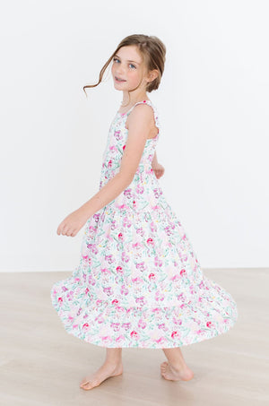 SALE Watercolor Floral Ruffle Maxi Dress-dogsvalley ®