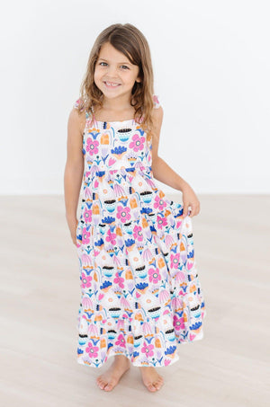 Tulip Blooms Ruffle Maxi Dress-dogsvalley ®