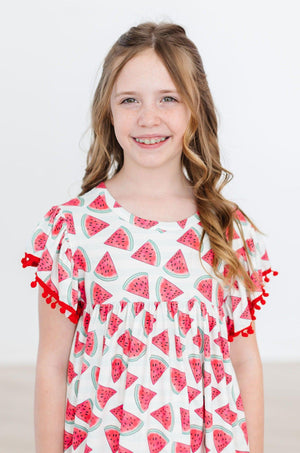 Watermelon Pom Pom Dress-dogsvalley ®