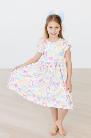 Bow-tastic Flutter Sleeve Twirl Dress-dogsvalley ®