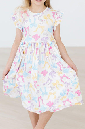 Bow-tastic Flutter Sleeve Twirl Dress-dogsvalley ®