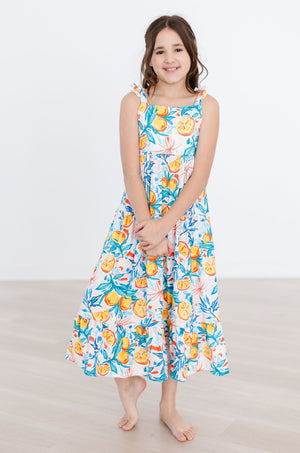 Tropical Summer Ruffle Maxi Dress-dogsvalley ®