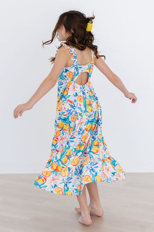 Tropical Summer Ruffle Maxi Dress-dogsvalley ®