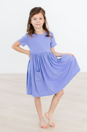 Periwinkle S/S Pocket Twirl Dress-dogsvalley ®