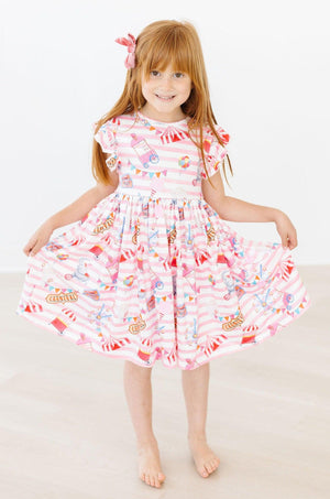 Off to the Circus Flutter Sleeve Twirl Dress-dogsvalley ®