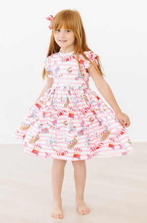 Off to the Circus Flutter Sleeve Twirl Dress-dogsvalley ®