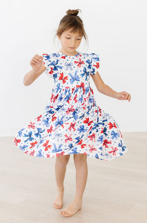 Born to Sparkle Flutter Sleeve Twirl Dress-dogsvalley ®