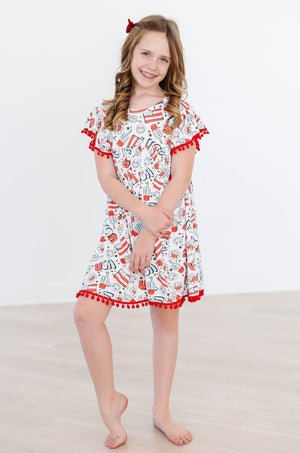 Star Spangled Cutie Pom Pom Dress-dogsvalley ®