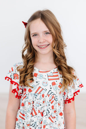 Star Spangled Cutie Pom Pom Dress-dogsvalley ®