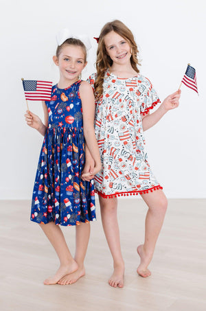 Star Spangled Cutie Pom Pom Dress-dogsvalley ®