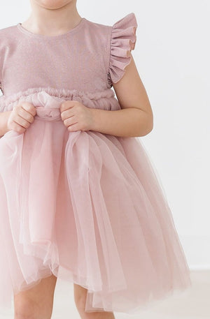 Dusty Pink Shimmer Tutu Dress-dogsvalley ®