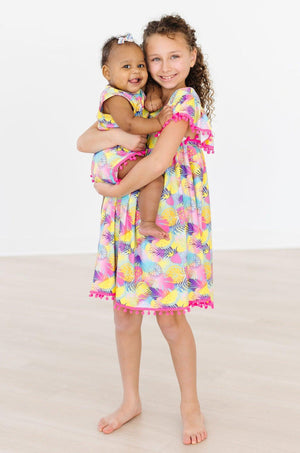 Tropical Glow Pom Pom Dress-dogsvalley ®