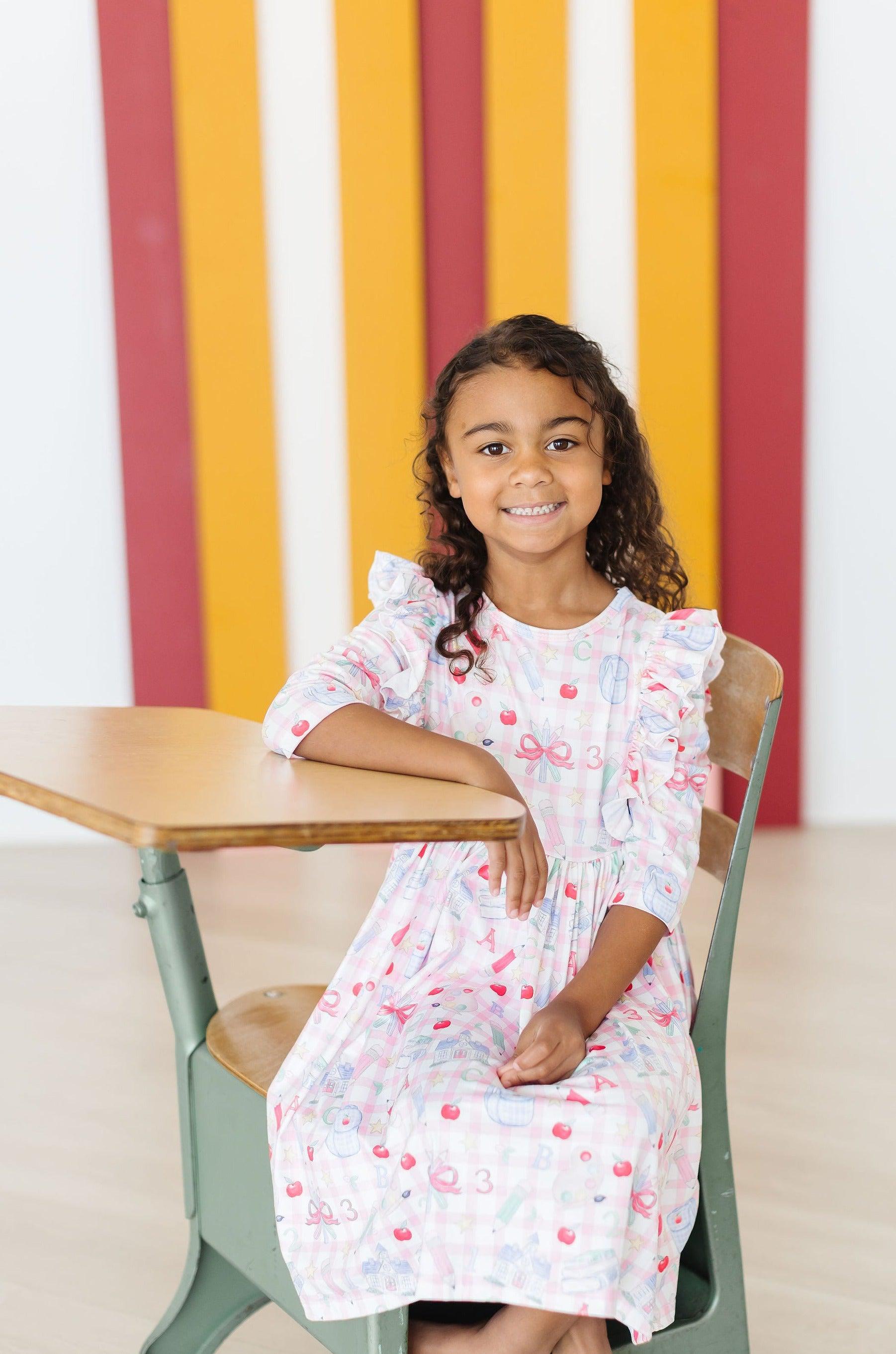 School Days 3/4 Ruffle Twirl Dress-dogsvalley ®