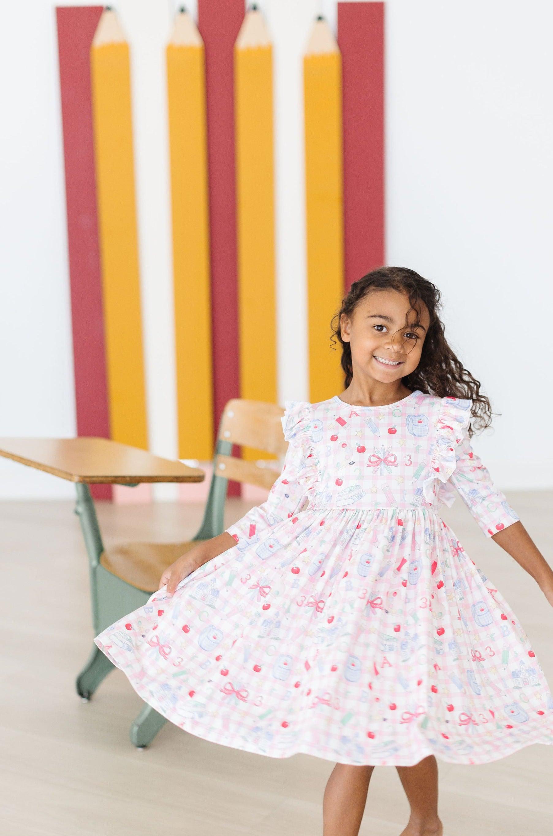 School Days 3/4 Ruffle Twirl Dress-dogsvalley ®