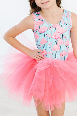 Pretty in Pink Flamingos Tank Tutu Leotard-dogsvalley ®