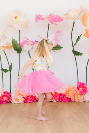 Rainbow Floral Tank Tutu Dress-dogsvalley ®