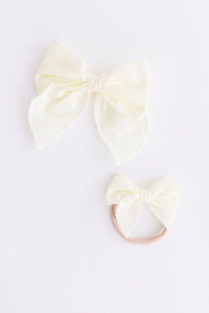 Classic Hair Bow - Pale Yellow-dogsvalley ®