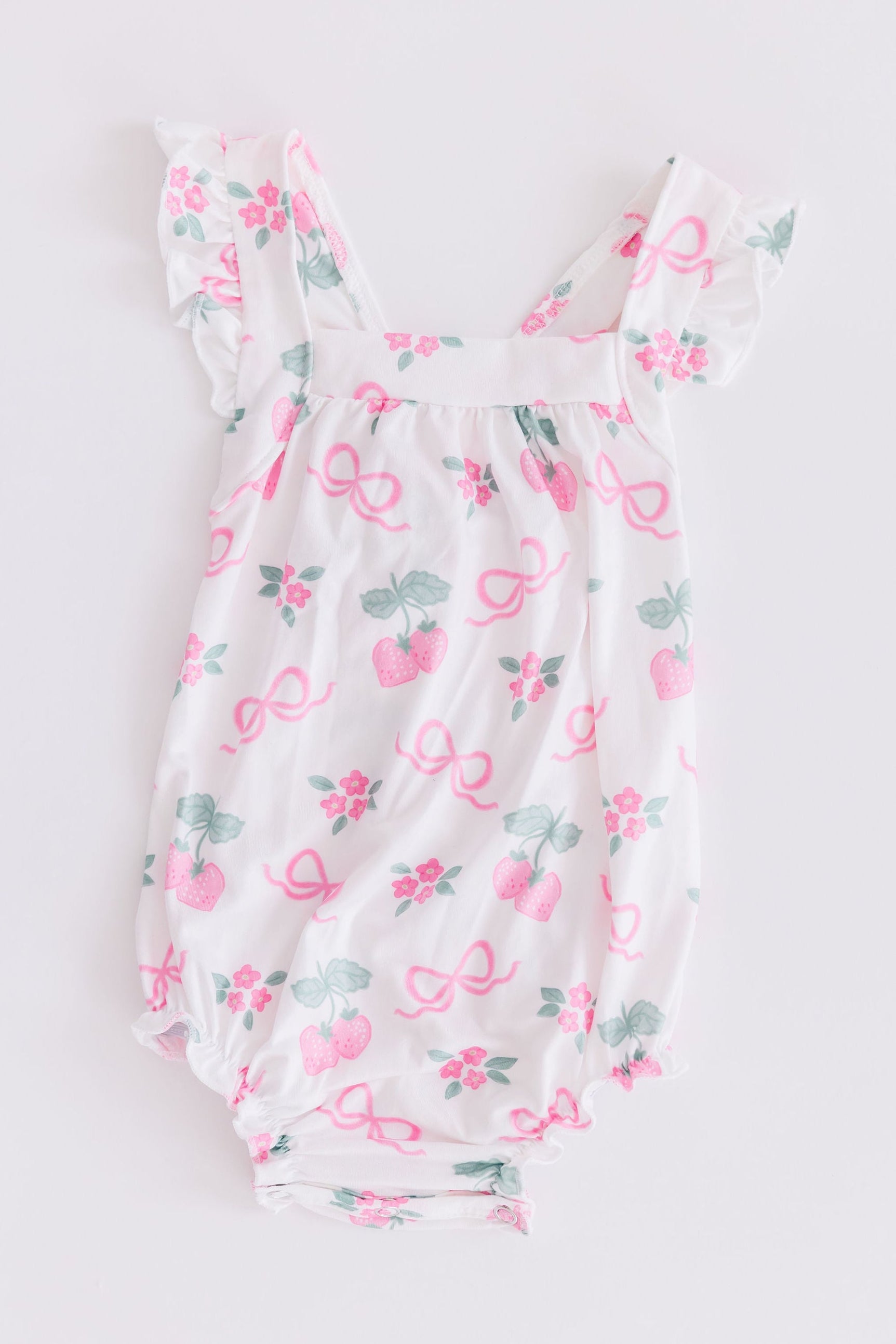 Berries & Bows Ruffle Cross Back Romper-dogsvalley ®