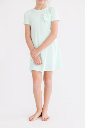 Pastel Green T-Shirt Dress-dogsvalley ®