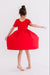 Red S/S Pocket Twirl Dress-dogsvalley ®